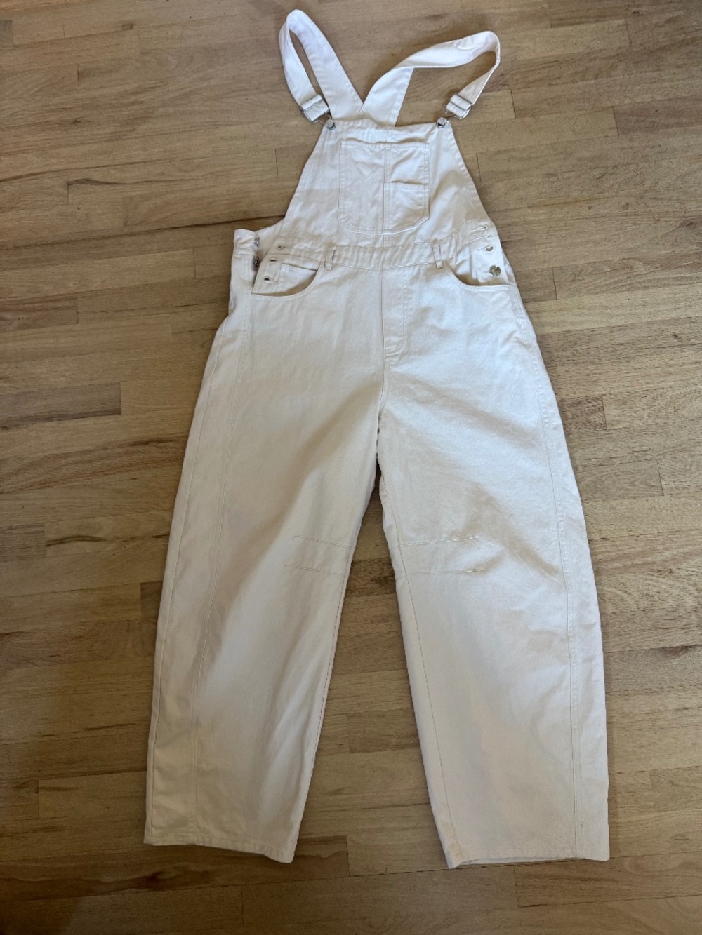 BluIvy Barrel Ivory overalls